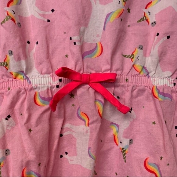 Pink Girls Unicorn Dress Caftan Small 6x Rainbow‎ Cute Cat & Jack Children Bow - Picture 3 of 6